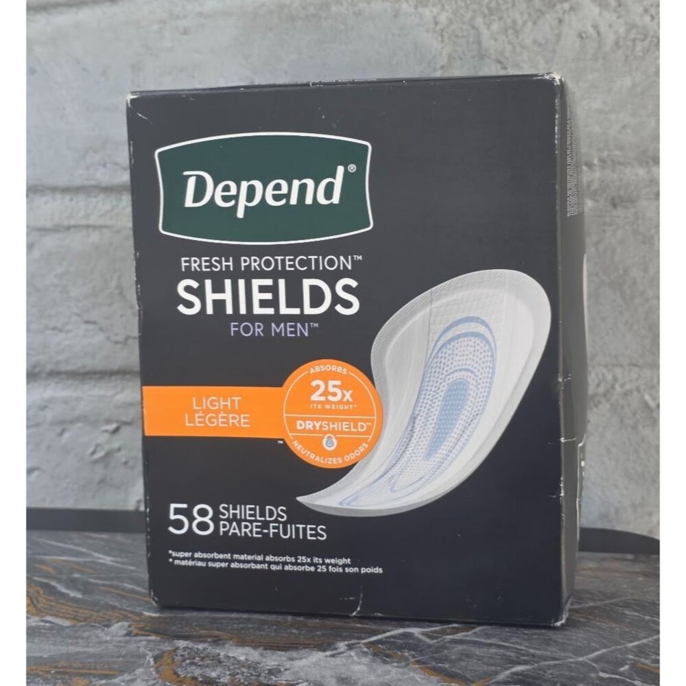 Depend Fresh Protection Incontinence Shields Light Guard for Men 58 Ct FAST SHIP